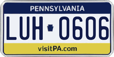 PA license plate LUH0606