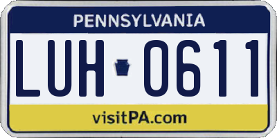 PA license plate LUH0611