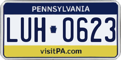 PA license plate LUH0623
