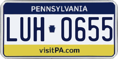 PA license plate LUH0655