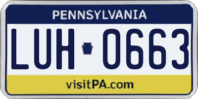 PA license plate LUH0663