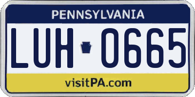 PA license plate LUH0665