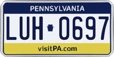 PA license plate LUH0697