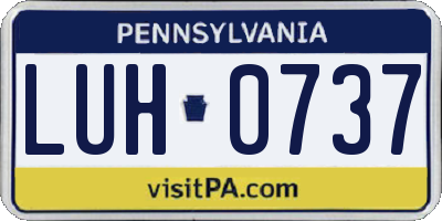 PA license plate LUH0737