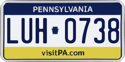 PA license plate LUH0738