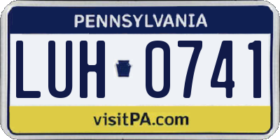 PA license plate LUH0741