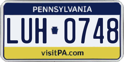 PA license plate LUH0748