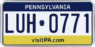 PA license plate LUH0771