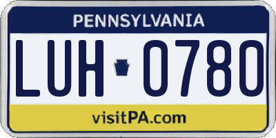 PA license plate LUH0780