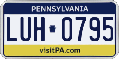 PA license plate LUH0795
