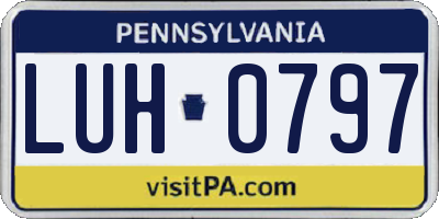 PA license plate LUH0797
