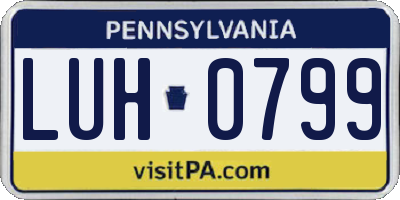 PA license plate LUH0799