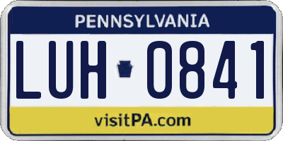 PA license plate LUH0841