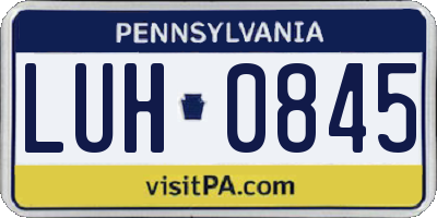 PA license plate LUH0845