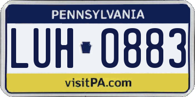 PA license plate LUH0883