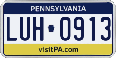 PA license plate LUH0913