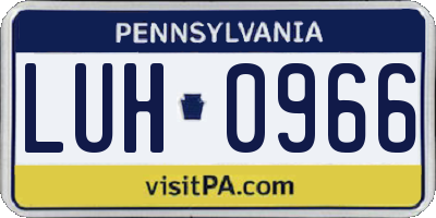 PA license plate LUH0966