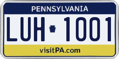PA license plate LUH1001