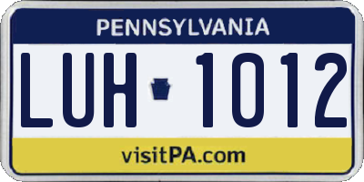 PA license plate LUH1012