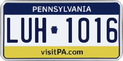 PA license plate LUH1016
