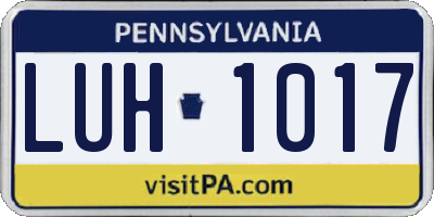 PA license plate LUH1017