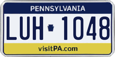 PA license plate LUH1048
