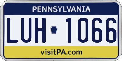 PA license plate LUH1066