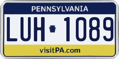 PA license plate LUH1089