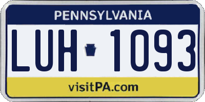 PA license plate LUH1093