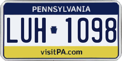 PA license plate LUH1098