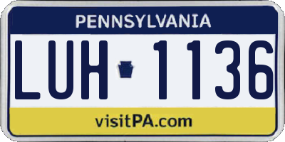 PA license plate LUH1136