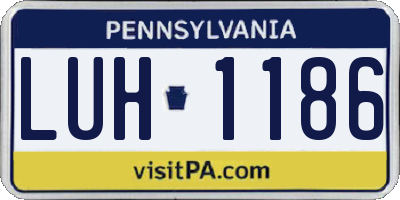 PA license plate LUH1186
