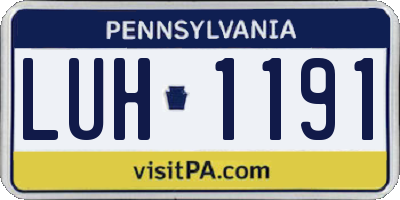 PA license plate LUH1191
