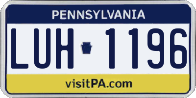 PA license plate LUH1196