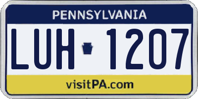 PA license plate LUH1207