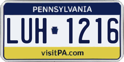 PA license plate LUH1216