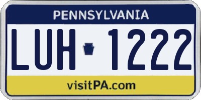 PA license plate LUH1222