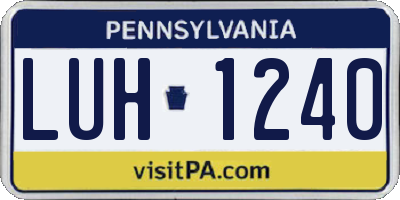 PA license plate LUH1240