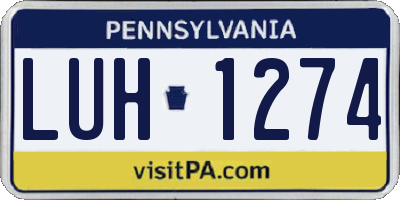 PA license plate LUH1274