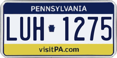 PA license plate LUH1275
