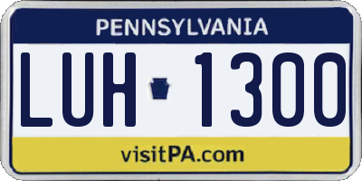 PA license plate LUH1300