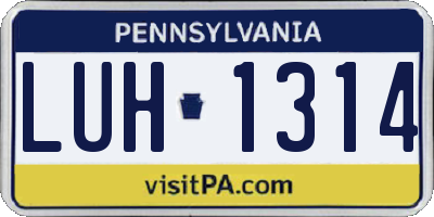 PA license plate LUH1314