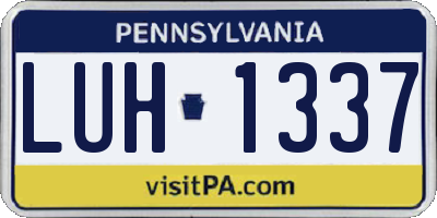 PA license plate LUH1337