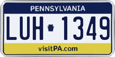 PA license plate LUH1349