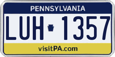 PA license plate LUH1357