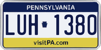 PA license plate LUH1380