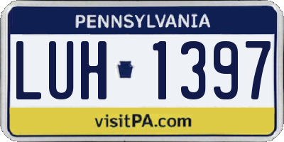 PA license plate LUH1397