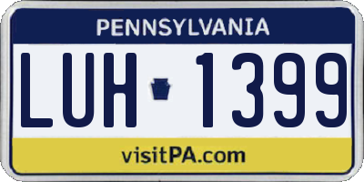 PA license plate LUH1399