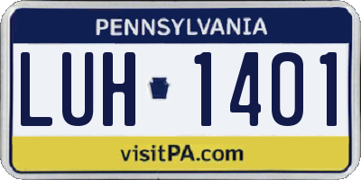 PA license plate LUH1401