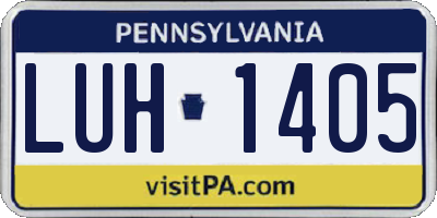 PA license plate LUH1405